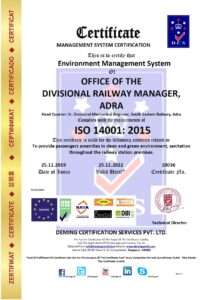 10036 dcs divisional railway manager adra iso 14001