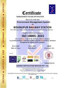 10039 dcs bishnupur railway station iso 14001 cert