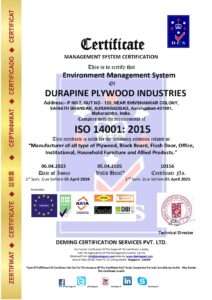 10156 dcs durapine plywood industries iso 14001 enms certificate