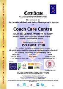10069 dcs coaching depot mumbai central iso 45001 cert