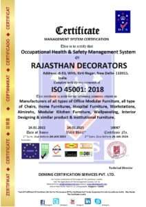 10087 dcs rajasthan decorators iso 45001 certificate