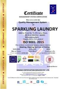 10092 dcs sparkling laundry iso 9001 certificate