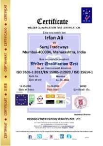 10099 dcs welder certificate irfan ali suraj tradeways