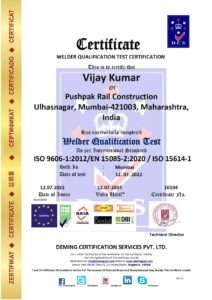 10104 dcs welder certificate vijay kumar p.r.construction mumbai