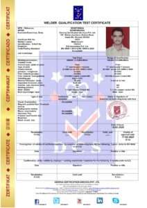 10351a dcs mig welder certificate majid ansari s.g associates pvt.ltd bhilwara rajasthan