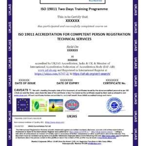 iso 19011 accreditation for competent person registration technical services