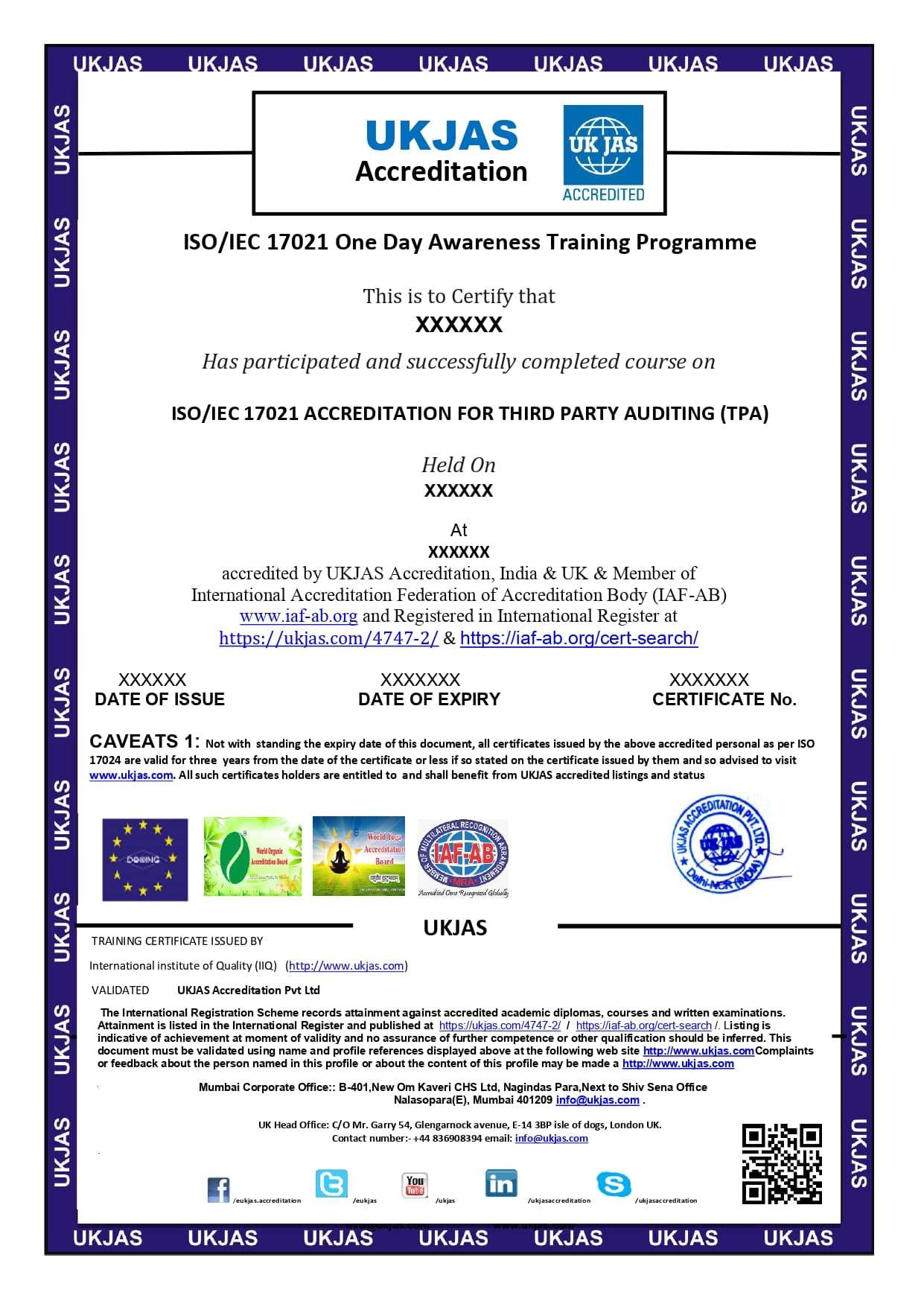 iso/iec 17021 accreditation for third party auditing (tpa)