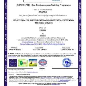 iso/iec 17024 for independent training institute accreditation technical services