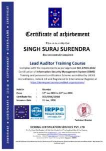 10406 dcs suraj singh delhi iso 27001 lead auditor page 0001