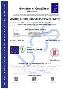10137 green guard cert samaro global industries pvt ltd gujarat page 0001